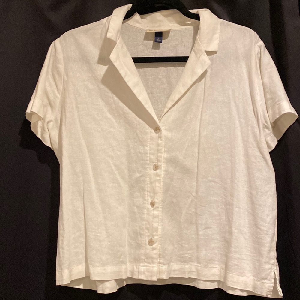 White button up blouse